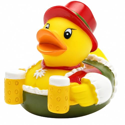 Duckshop I Badeenten Bayern I Quietscheente I Quietscheentchen I L: 8 cm I Geschenk Oktoberfest I Präsent Sammler (Badeente Dirndl)