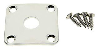 KAISH Nickel-Metall-Buchsenplatte mit gebogenem Boden und gebogener Basis, eckige Buchsenplatte für Les Paul LP Gitarren