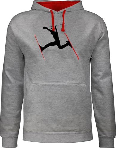 Shirtracer - Pullover Herren Frauen Hoodie Kontrast zweifarbig - Snowboard, und mehr - Skifahren Skisprung Ski