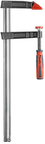 kwb Profi Schraub-Zwinge mit 2-Komponentengriff 120x500, Spann-Weite 500 mm, Spanntiefe 120 mm, Spannbacken aus Temperguss-Stahl, Schraubzwenge mit Hohlprofilschiene