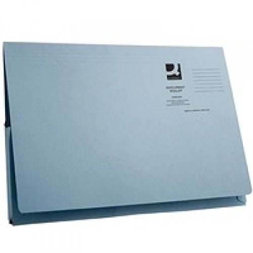 Q-Connect Dokumententasche mit langer Klappe, Kanzleipapier, Blau, 50 Stück