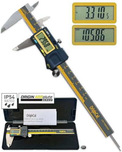 iGAGING Absolute Origin 0-6 Digital Caliper, IP54 Stainless Steel, SPC/USB Output Port, Inch & Metric Modes, Case, Manual