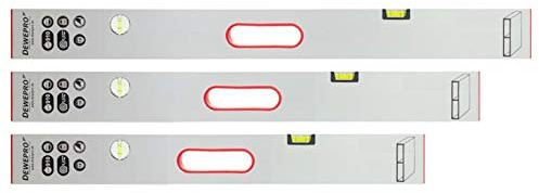 3er Set DEWEPRO® Alu Richtlatte 100-150 - 200cm - Abziehlatte mit Handgriff und 2 Libellen - Präzise Putzlatte für glatte Flächen - Richtscheit