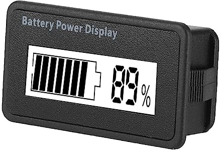 Batteriezähler, 12-48V Universal Batteriekapazitätsanzeige Spannungsmonitor, mit wasserdichter PVC-Folie, für Batterie oder Geräte mit Batterie(Weiße Lampe)