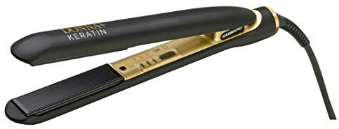 GAMMAPIU’ Piastra Capelli Professionale Donna+Keratin, 100% Made In Italy, Ferro, Trattamento Cheratina, Ceramica con Polvere di Diamante, Effetto Liscio a Lungo, 3 Temperature, Riscaldamento Rapido