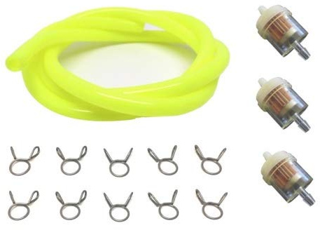 Benzinschlauch Neon Gelb Federklemme Benzinfilter Set passend für Roller/Mofa/Moped