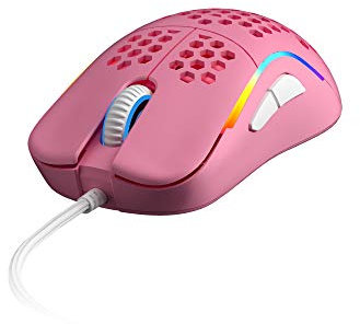 HK Gaming NAOS M Ultra Lightweight Honeycomb Shell Ambidextrous Wired RGB Gaming Mouse 12 000 cpi | 7 Buttons | 59 g | Naos-M, Prism Pink Limited Edition