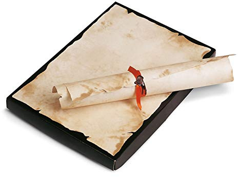Honsell 25511 - Dokumentenpapier „Antik“, DIN A3, Urkundenpapier mit pergamentartiger Optik, 180 g/m², Packung mit 100 Blatt, für Urkunden, Einladungen, Speisekarten, uvm.