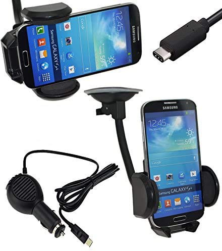 Universal KFZ PKW Auto Halterung kompatibel mit Samsung Galaxy A51 | A71 | A41 360° drehbar - Halter Autohalterung | geignet auch mit Case - Tasche - Hülle + USB-C KFZ LADEKABEL USB Typ C Kabel 12-24V