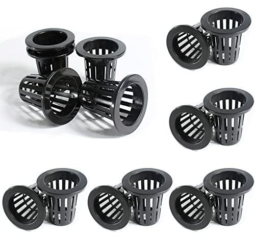 Tbrand Benliu - Macetas de Red de Malla ranurada de plástico de 2.75 Pulgadas, macetas Redondas de Red para Plantas hidropónicas, 25 Piezas