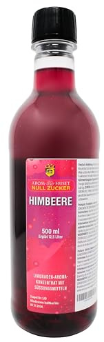 Aromhuset Raspberry Soda Concentrate 500 ml - Zero Sugar - Make 12.5 Litres of Sugar-Free Soft Drink by Adding Flavouring to Carbonated Sparkling Fizzy Water