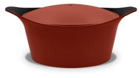 Cookut, L'incroyable cocotte rouge brique avec poignée en céramique citrouille rouge 7l - 28cm