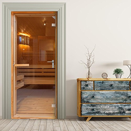 Stickerprofis Türtapete selbstklebend TürPoster - SAUNA - 3D Türaufkleber Türfolie