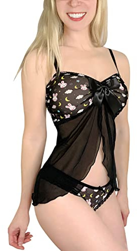 LittleForBig dam negligé underkläder nattlinne spets babydoll Strap Chemise hållare Lingerie V-ringad sovdräkt