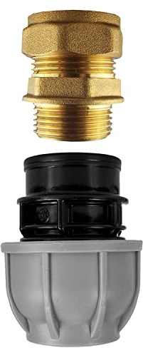 mdpe Water Supply Pipe Connector/Fittings/Joiners to Copper Pipe connectors (25mm mdpe straight-15mm Copper)