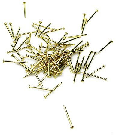 SCREWD 25mm Brass-Plated Semi-Round Head Nails for Crafts, DIY, Hobbies and Construction - Pack of 240