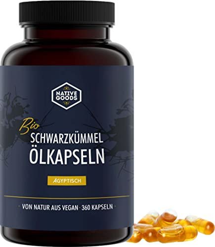 Schwarzkümmelöl Kapseln BIO vegan 360 Stück - ägyptisch, nativ und kaltgepresst I native goods