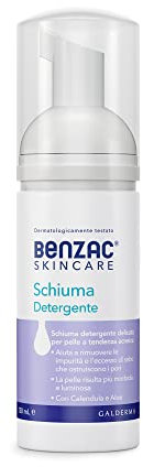 Benzac Skincare Schiuma Detergente Viso, Anti Acne, Azione Lenitiva, per Rimuovere le Impurità e l'Eccesso di Sebo, con Calendula, Aloe e Glicerina