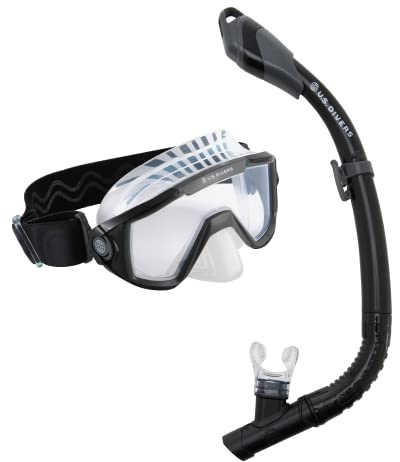 U.S. Divers Aquasphere U.S. Divers Unisex-Adult Combo Avila 2.0 Paradise Snorkeling, Black Dark Grey, L