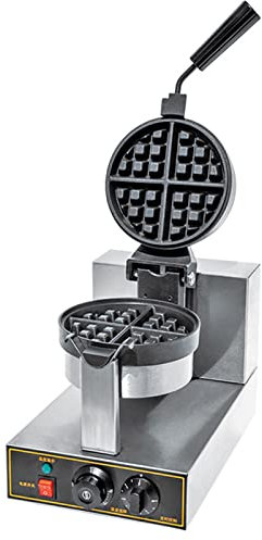 Gofrera giratoria Redonda de 1300 W, 220 V, gofrera Comercial y máquina de Pastel de Huevo con Bandeja de Goteo para Restaurante o panadería, Platos antiadherentes, fácil de Limpiar