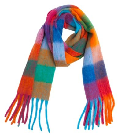 Frauen Winterschal Bunte Karierte Schals Dicke Lange Weiche, Warme Schals Damen Schal und Schal