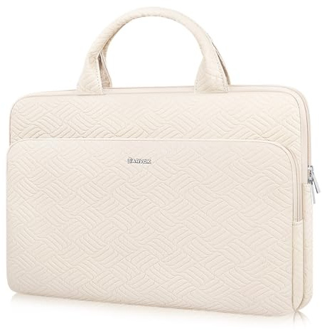 Arvok 13 13,3 14 Zoll Laptoptasche Schutzhülle mit Klein Fall für MacBook Air/MacBook Pro 13 14 inch, Wasserdicht Laptophülle mit tragegriff für HP/Dell/Lenovo/Asus/Acer/Samsung, Milchig Weiß