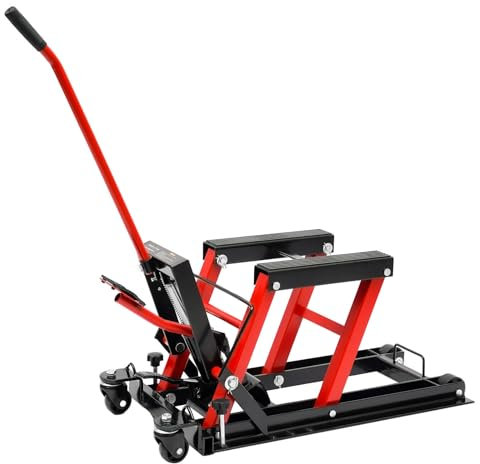 unkonwcy 680 kg/1500 lbs moto idraulico ponte sollevatore di montaggio montante per ATV Quad Sollevatore idraulico con protezioni per i piedi, manutenzione idraulica delle moto