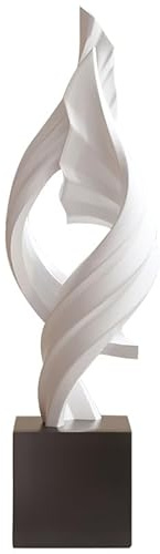 XYQXYQ Moderne abstrakte Band-Skulptur, elegante Harzkunst, Heimdekoration, Statue, verwendet für Zuhause und Büro, Tafelaufsatz, Dekoration, 32,3 cm hoch (weiß)
