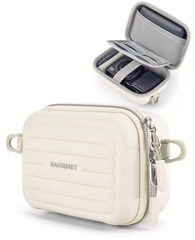 BAGSMART Digital Camera Case, Waterproof & Protective Small Camera Bag with 2 Carrying Ways, Lightweight Camera Sling Bag for Canon PowerShot SX740 HS/ELPH 180/190/G7 X Mark III, Sony Alpha 6700 Beige