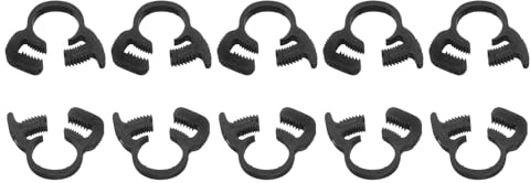 sourcing map 20 Pcs Adjustable Double Snap Grip Hose Clamps Plastic 8.1-8.6 Mm/0.32-0.34 Inches Inner Dia Adjustable Several Ratcheting Tubing Clamp for Home, Black