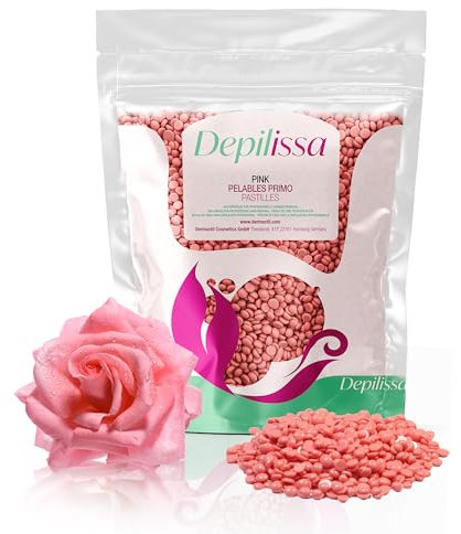 Perlas de Cera Rosa Depilissa 400g – Depilación Eficaz sin Bandas para Rostro, Bikini, Brasilera, Piernas, Brazos – Fórmula Suave con TIO2 – Made in Italy (0,4 kg, Rosa)