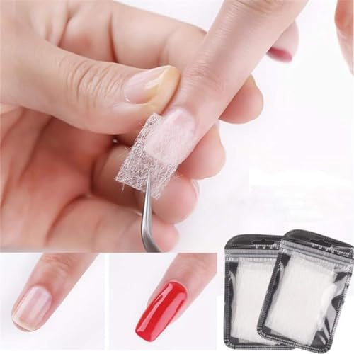 20 Stück Verlängerung faser seide leichte Nagelfaser Salonversorgung Zubehör Nagelkunstfaser weibliche Manikürefaser tragbar Suite Pala Nagelset Glas Ballaststoff Weiß