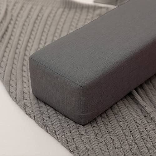 Yuing Bettlückenfüller mit abnehmbarem Bezug, weiches Kopfteil, Matratzenfüller, lang, rechteckig, Bettverbinder, mehrere Größen, Farben, Bettkeil, Sofa, Stützkissen (Dunkelgrau, 180 x 20 x 10 cm)