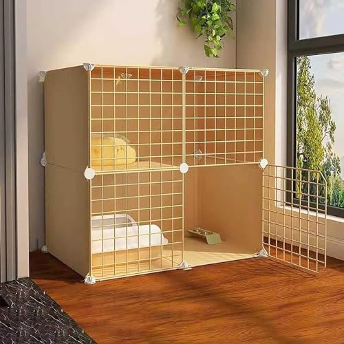 KHLMSRXJ Katzenhaus, Katzenkäfige, großer Katzenkäfig, Katzenhaus für den Innenbereich, Katzenlaufstall, Katzengehege, DIY-Zwinger, Kiste, großer Auslauf für Katzen und Kleintiere (Größe: 7