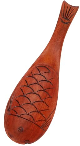 Cuillère à Riz en Bois de Poisson Cuisine, Service | Bois de Nanmu, Design Créatif Japonerie, Usage Maison et Table, Légère, Stable et Ergonomique