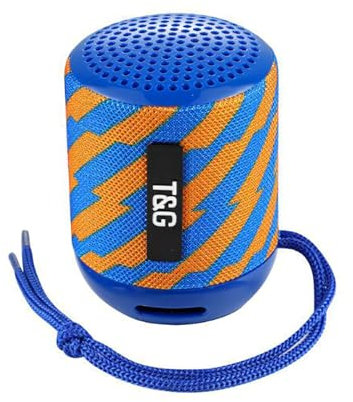 EASY SPEED Portátil Altavoz Bluetooth Pequeño Recargable, IPX7 Resistente al Agua, Potencia y Calidad de Sonido, Tamaño Pequeño, T&G129 Color Azul/Naranja