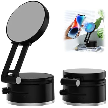 Cxqbsmy Magnetic Vacuum Suction Cup Phone Holder Rotatable, Retractable Car Universal Phone Holder Portable Holder Compatible with iPhone and Smartphone Mobile for Phone for Cars Air Vent