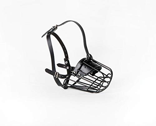 L&J Pets Uk Metall Maulkorb für Spaniel & ähnliche große Hunde – Sicher, Bequem & Verstellbar (3, Schwarz,Schwarz)