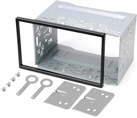 HAPPOW 2DIN Autoradio Einbaurahmen Universal - Doppel DIN Metall Rahmen für VW Passat B5/Jetta/Golf MK4/Polo/Sharan, Kompatibel mit 2 DIN Radio/DVD/GPS