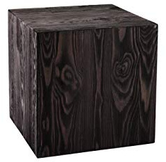 DECORATIVO Columna rústica de Madera Hecha a Mano para Flores, Figuras o Velas, Estable y Duradera, Color Negro, 30 x 30 x 30 cm