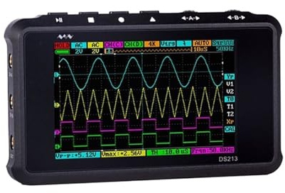 YVAAASIYC Osciloscopio Digital de 4 Canales con Almacenamiento Inteligente, USB y LCD, DS212 DS213, 15 MH/z, frecuencia de muestreo máxima de 100 MSa/s(DS213)