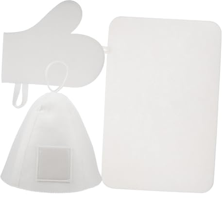 SOESFOUFU Sauna Accessories Set 3pcs Felt Sauna Hat and Mitten with Heat Insulation Pad for Men and Women Hair Protection Bath and Steam Room Use