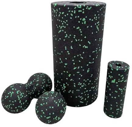 Generisk ergonomisk massagerulle 4 st set EP-skumroller och fasciaboll för muskelåterhämtning djup vävnad massage ergonomisk design för yoga sjukgymnastik, kroppsbyggande, lätt och bärbar muskel R