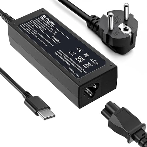 Universel 65W Chargeur Ordinateur USB C Compatible avec Lenovo HP Dell | Compatible avec ThinkPad T14 T480, Spectre X360,Dell,Asus,Samsung,Acer Huawei,MacBook,Type C Chromebook Laptop Charger