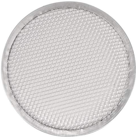 Vogue Aluminium Pizza Screen 35.5 cm/14 inch, Silver, Flat Base, Suitable for Ovens up to 350°C, Pizza Pan Oven Tray, F014