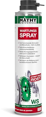 MATHY-WS Wartungsspray, 300 ml, Leistungsstarker Universal Rostlöser-Spray | Hochwirksames Multifunktionsspray, Kriechöl zum Verschleiß-Schutz & Reibung, Silikonfrei, Reinigungsspray, Pflege Öl