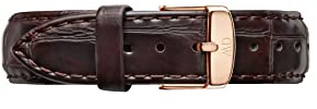 Daniel Wellington Classic York, Braun/Roségold Uhrenarmband, 18mm, Leder, für Damen und Herren