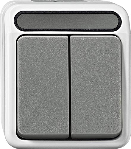 Schneider Electric Merten Serienschalter, 1-fach, MEG3115-8029 | Aufputz, IP44, Aquastar, lichtgrau