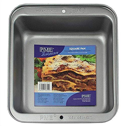 PME - Teglia da Forno Antiaderente Quadrata in Acciaio al Carbonio 20 x 20 cm