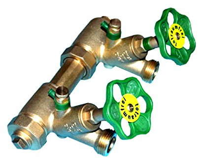 Schlösser Kompakt Verteiler DN25-2 Abgänge DN20-Wasserverteiler inkl. 2 x Rohrschelle und 2 Stockschraube